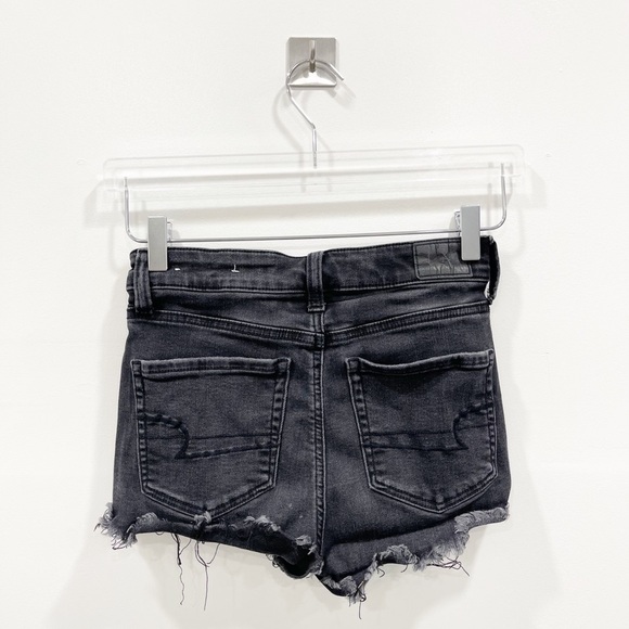 American Eagle High Rise Shortie Denim Short Black - Picture 6 of 9